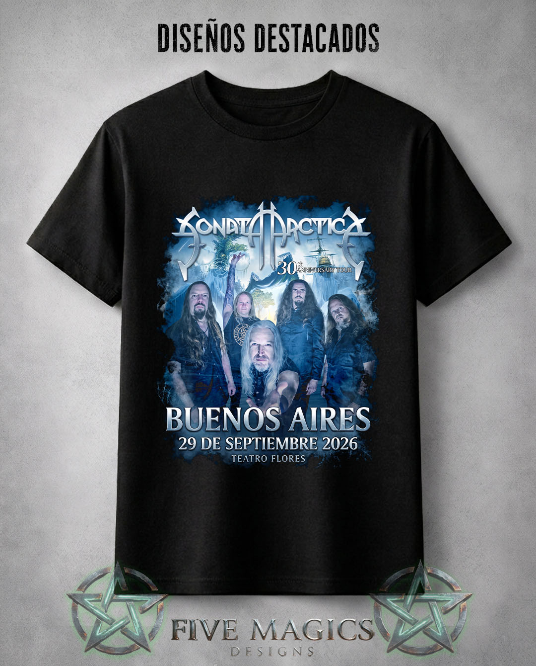 Diseño Sonata Arctica disponible en Five Magics Designs