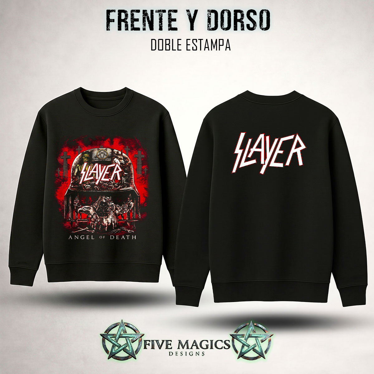 Buzo cuello redondo Slayer FMD Angel of Death